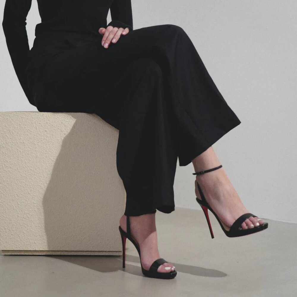 Loubi Queen 120 mm Sandals - Nappa leather - Black